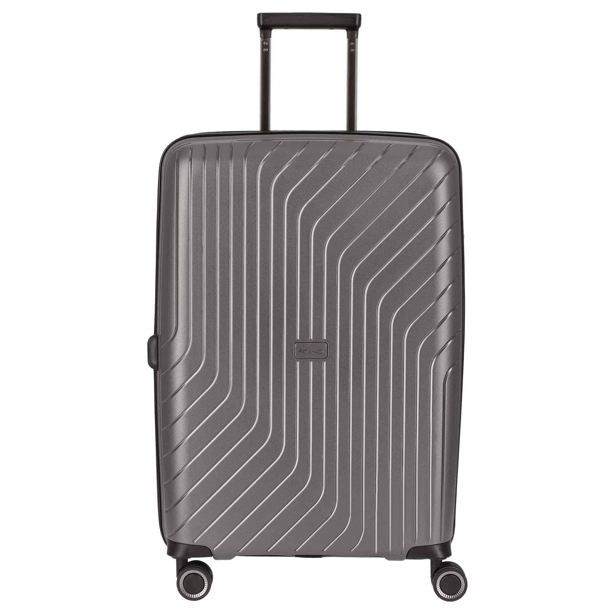 SOMKO Koffer Wave - 4-Rollen-Trolley M 67 cm erw. (anthrazit), 4 Rollen