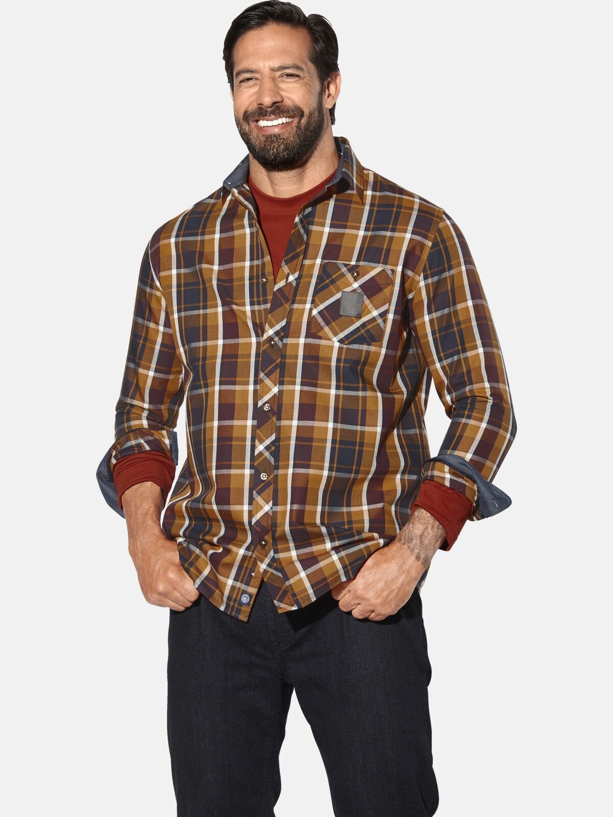 Jan Vanderstorm Langarmhemd OLAFVIK mit Brusttasche günstig online kaufen