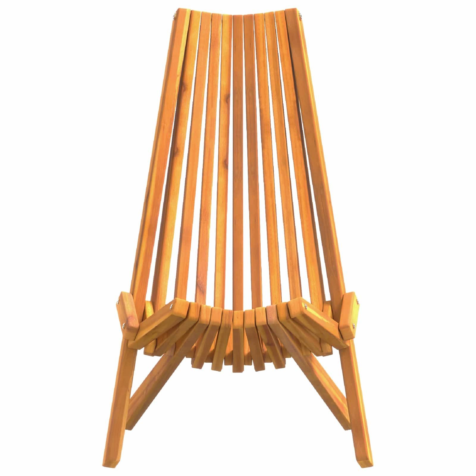 vidaXL Gartenstuhl Stuhl 2 Stk. Braun Massivholz (2 St)