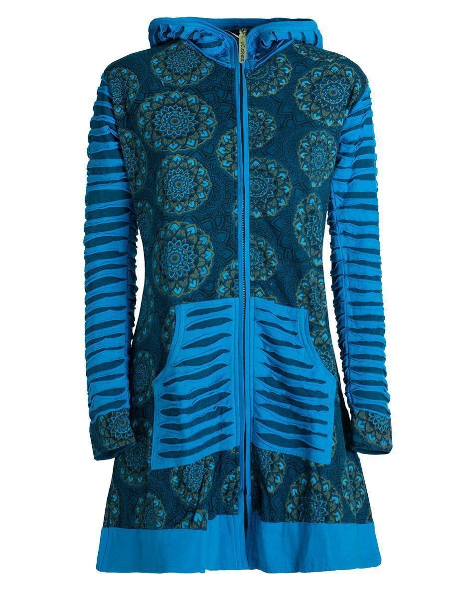 Vishes Kurzmantel Damen Blumen Mandala Jersey-Mantel günstig online kaufen