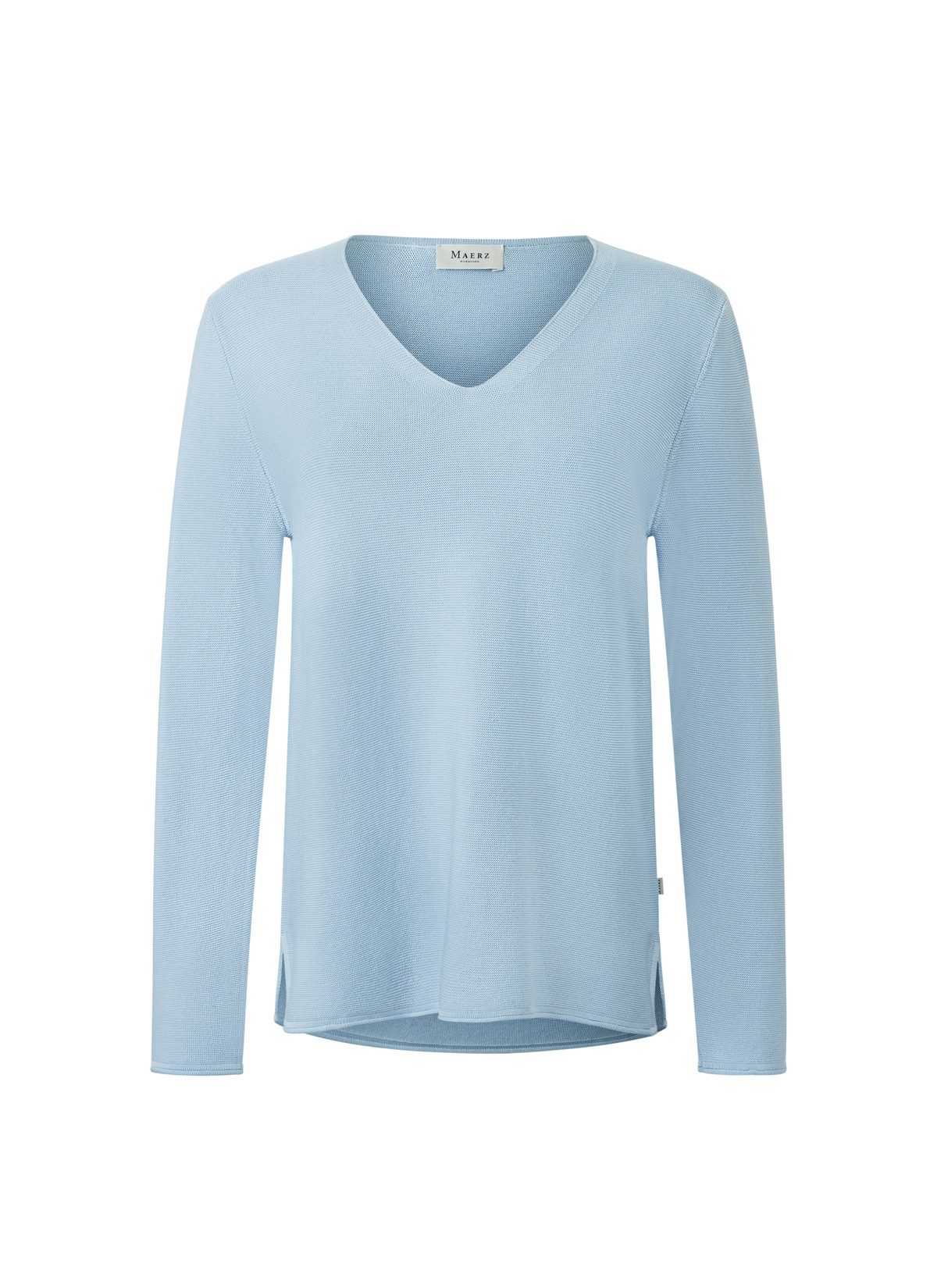 MAERZ Muenchen Wollpullover Pullover V-Ausschnit MAERZ hellblau günstig online kaufen