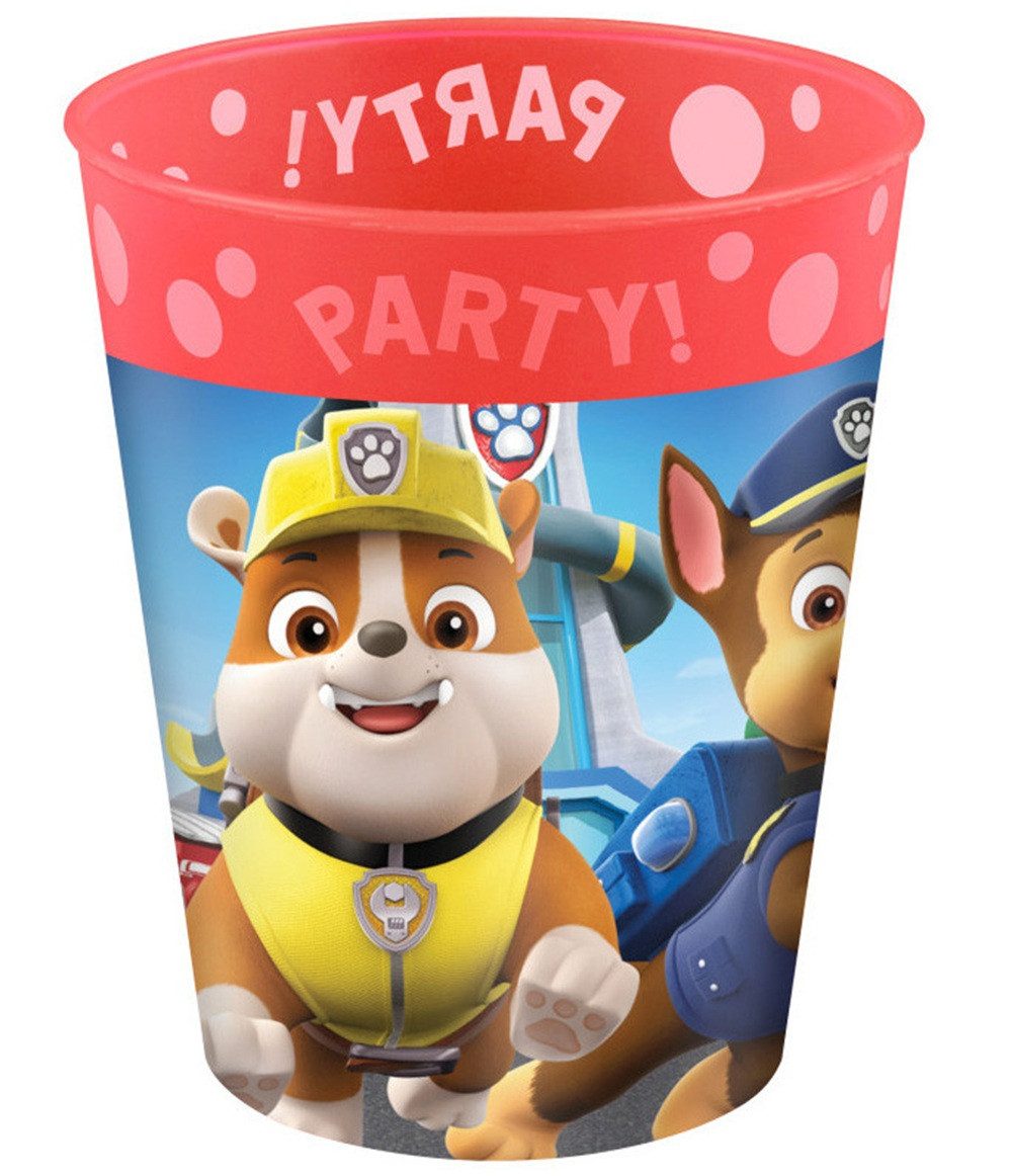 PAW PATROL Trinkflasche 4x Paw Patrol Rescue Heroes Premium Kunststoffbecher Set 4 Stk 250 ml, Farbenfrohe Becher für kleine Helden