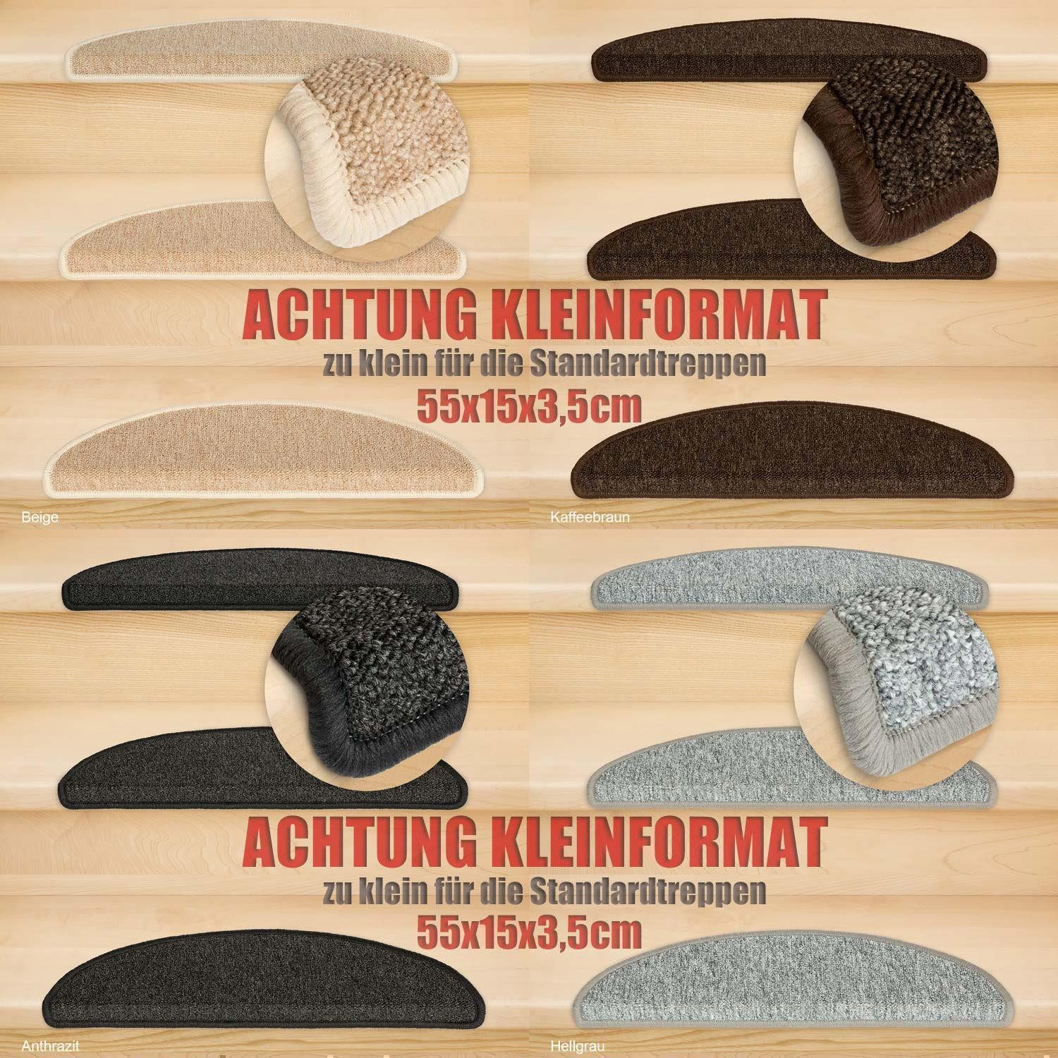 Metzker® Stufenmatte Stufenmatten Rambo Kleinformat 55x15x3,5cm Halbrund, halbrund, Höhe: 5 mm, 15 Stück im Set - Anthrazit – Bild 5 von 5