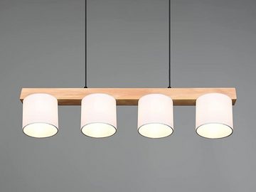 meineWunschleuchte LED Pendelleuchte, Dimmfunktion, LED wechselbar, Warmweiß, Holz-balken Skandinavisch-e Balken-lampe Kücheninsel Weiß, B 75cm