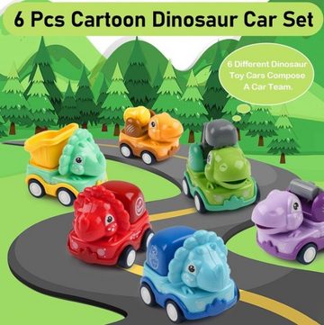 LENBEST Spielzeug-Auto Spielzeug-Auto 6 Stück Baby Auto Spielzeug, Baby Aufziehauto, (6-tlg), Spielzeugautos,Dinosaurier Spielzeug Auto, Baby Dinosaurierautos