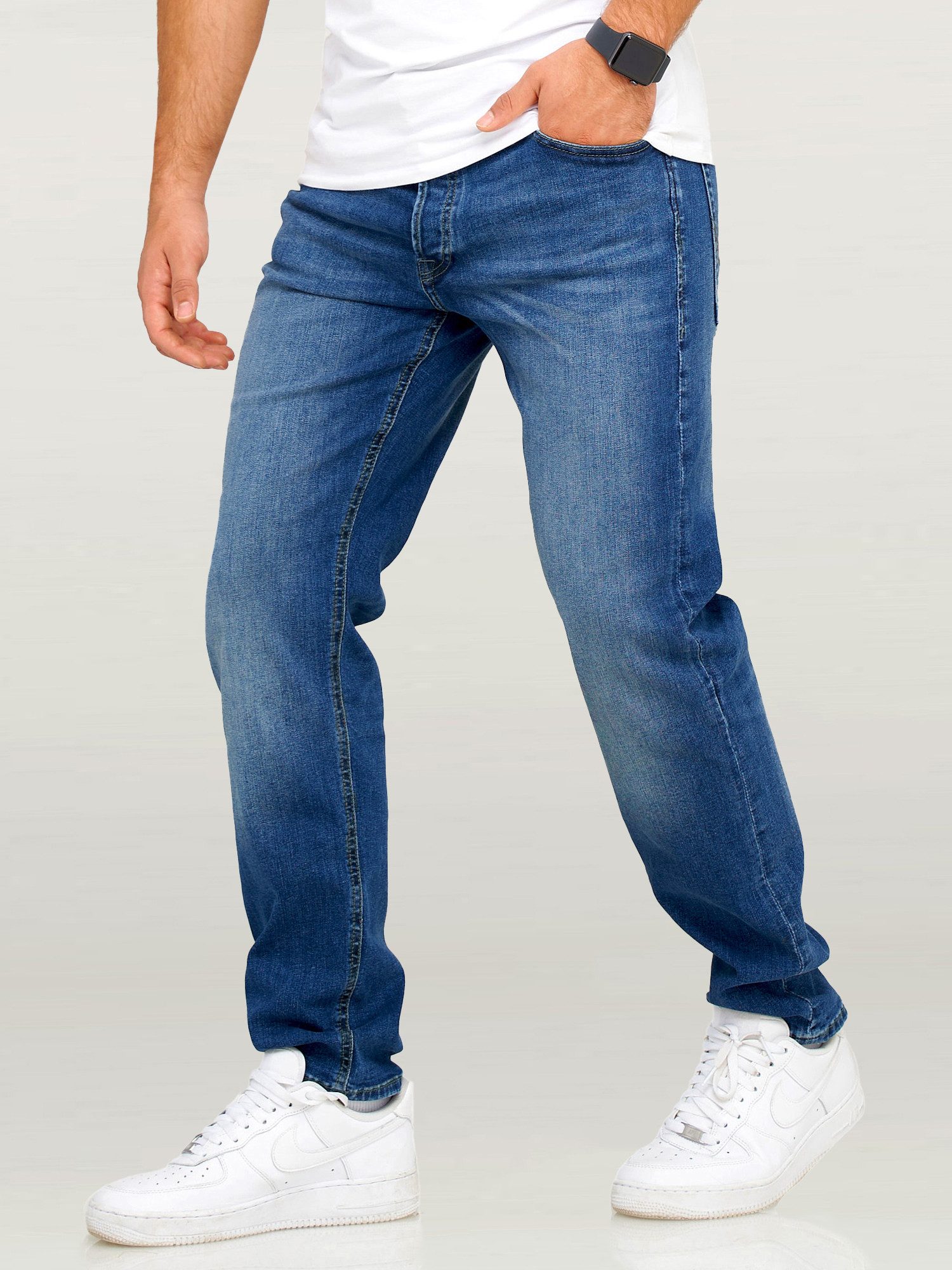 Jack & Jones Comfort-fit-Jeans JJIMIKE JJARIS im Used-Look mit Stretchantei günstig online kaufen