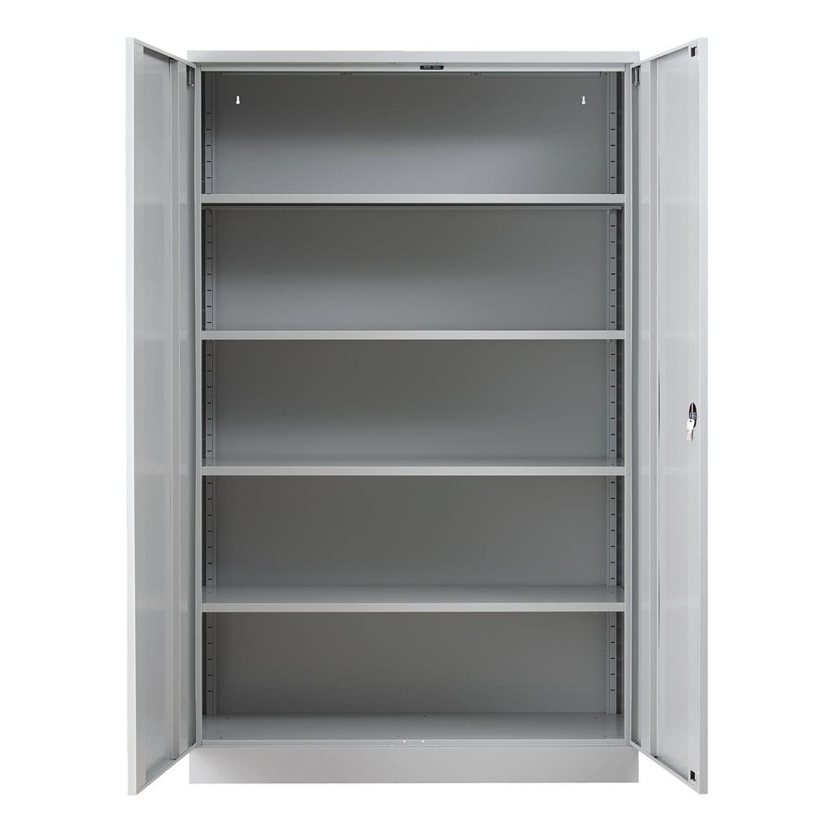 breit, GUERKAN Öffnungswinkel, 5 Aktenschrank Schrank grau 215° aus OH, 120x195 cm Stahl, extra