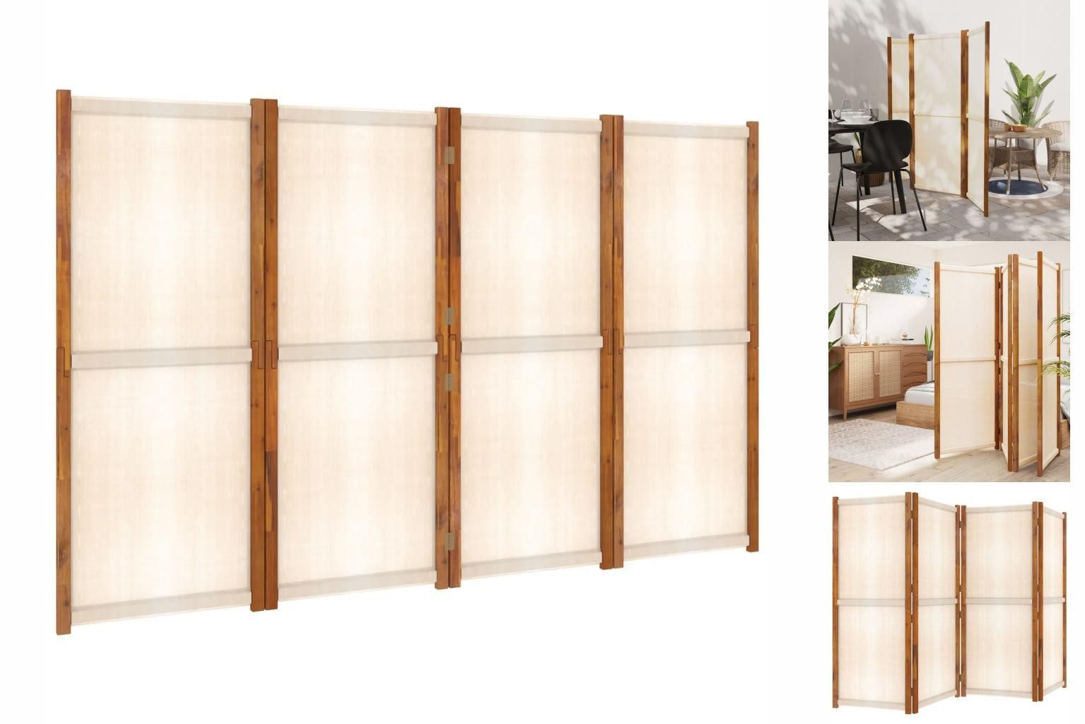 vidaXL Paravent 4-tlg Перегородки Cremeweiß 280x180 cm Paravent Spanische Wand