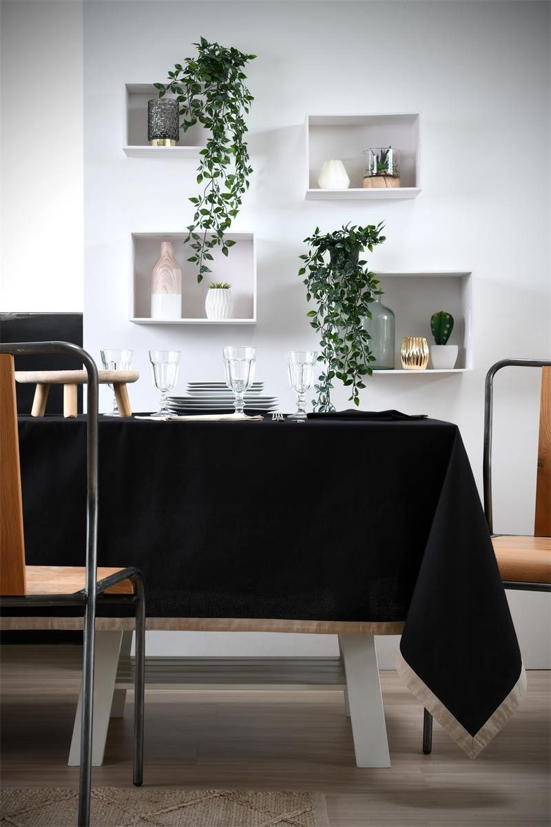 STOF Tischdecke Baumwolltischdecke mit Rand, DUO, 140 x 240 cm (Tischdecken 1-tlg)