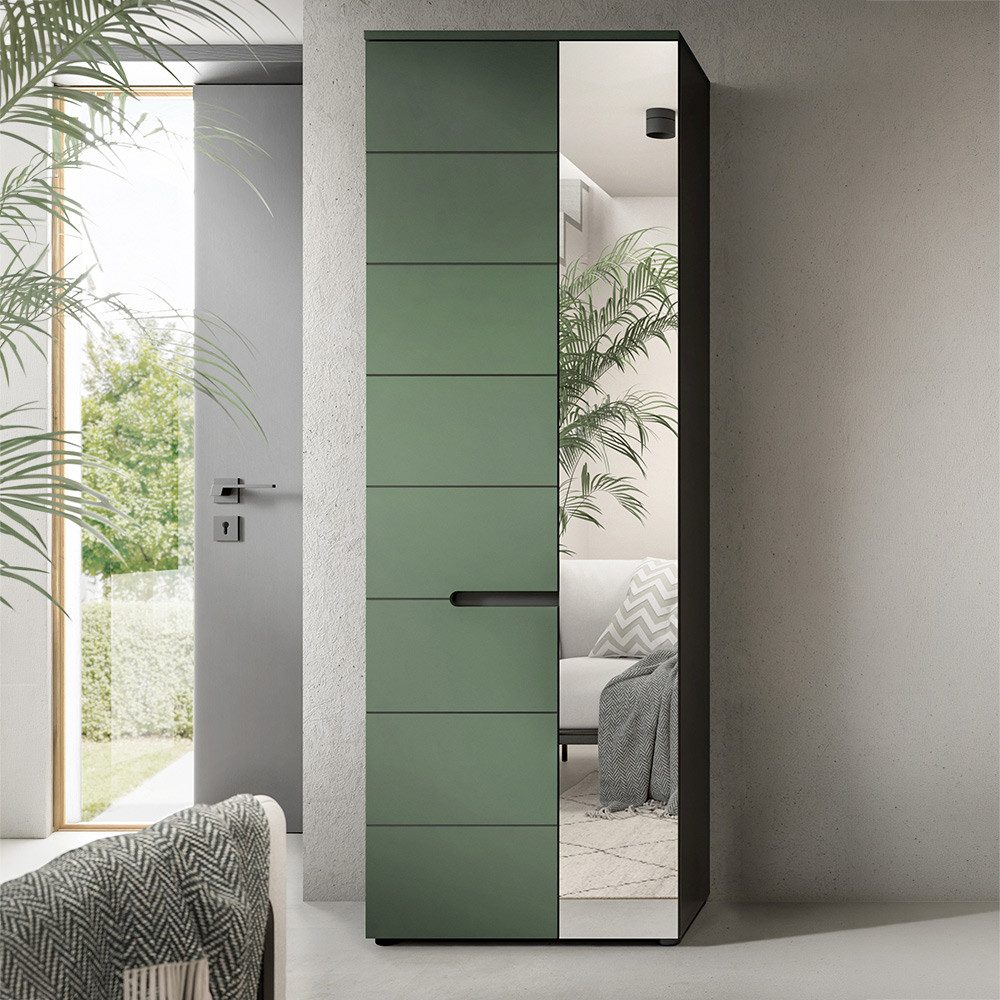 Lomadox Garderobenschrank CORTANA-158 65 cm breit, Grün & Grau