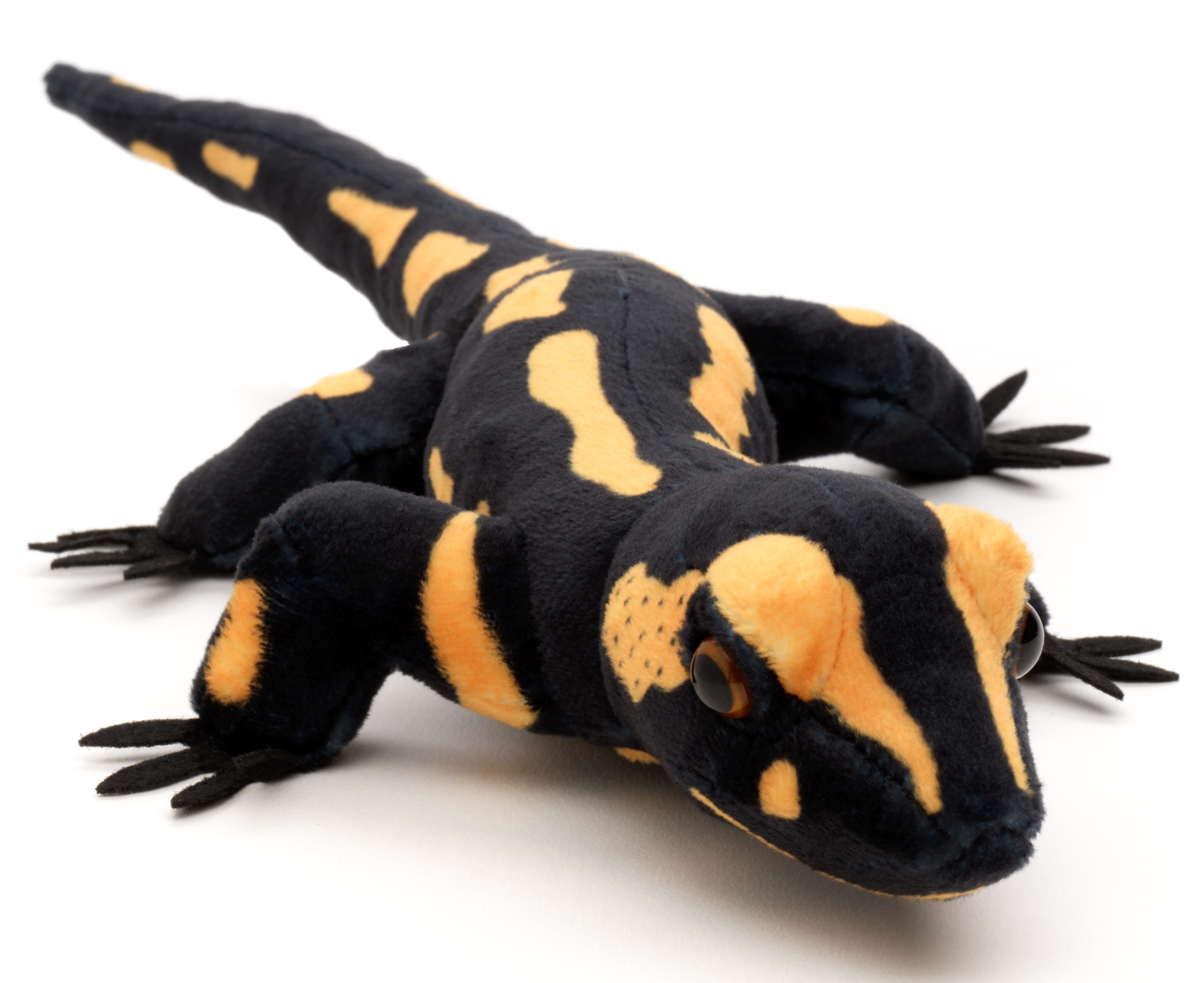 Uni-Toys Kuscheltier Feuersalamander - 34 cm (Länge) - Plüsch-Salamander - Plüschtier, zu 100 % recyceltes Füllmaterial