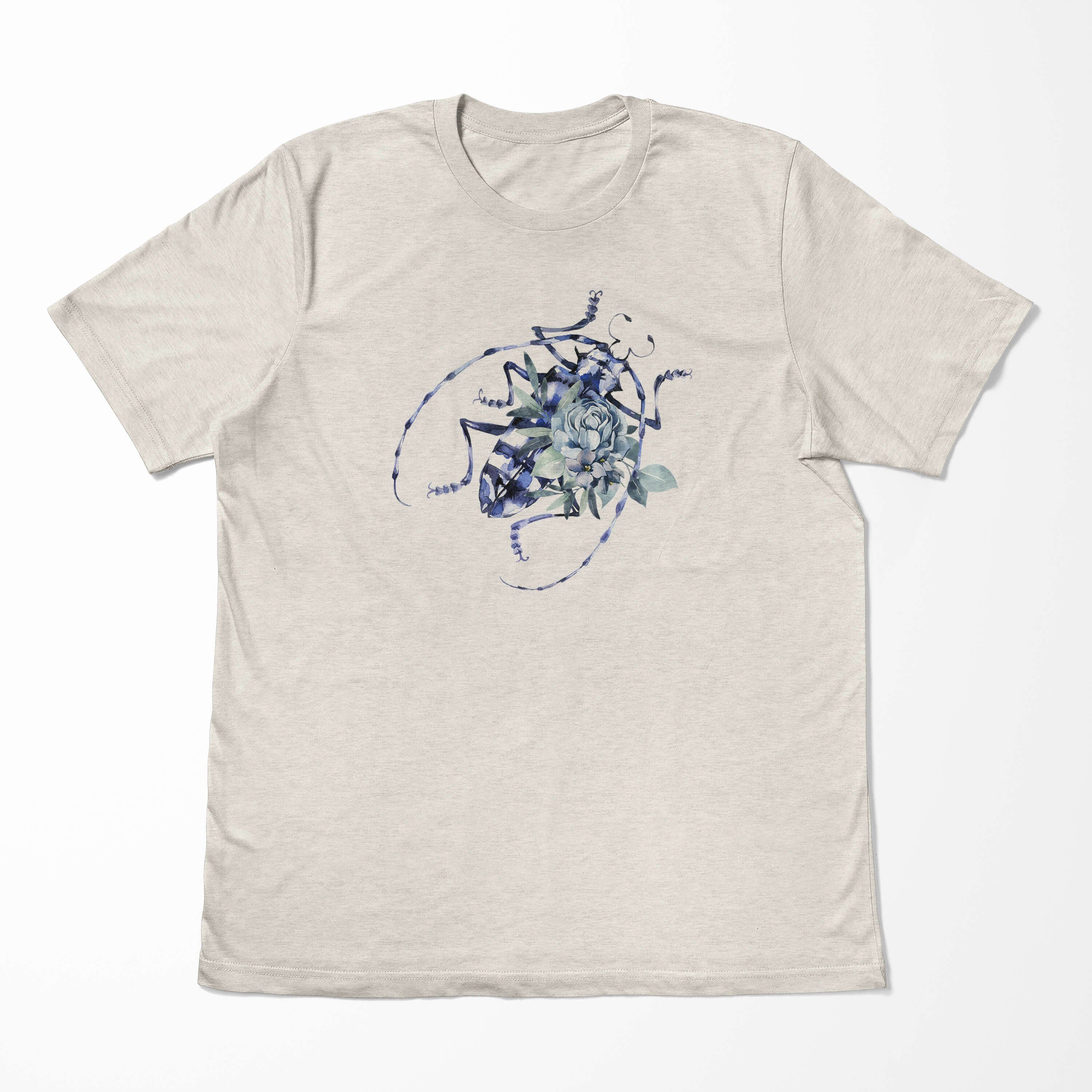 T-Shirt Nachhaltig Aquarell Herren Motiv Sinus Organic Käfer (1-tlg) 100% Farbe Insekt Bio-Baumwolle T-Shirt Shirt Art Ökomod