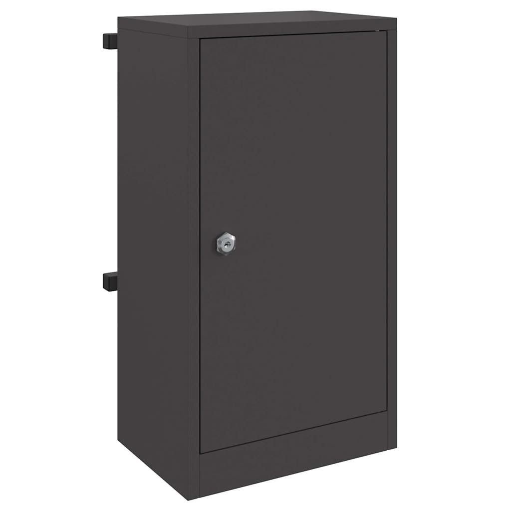 vidaXL Briefkasten Briefkasten mit Speicher mit Tür Schwarz 30 x 20 x 55 cm Stahl (1-St)
