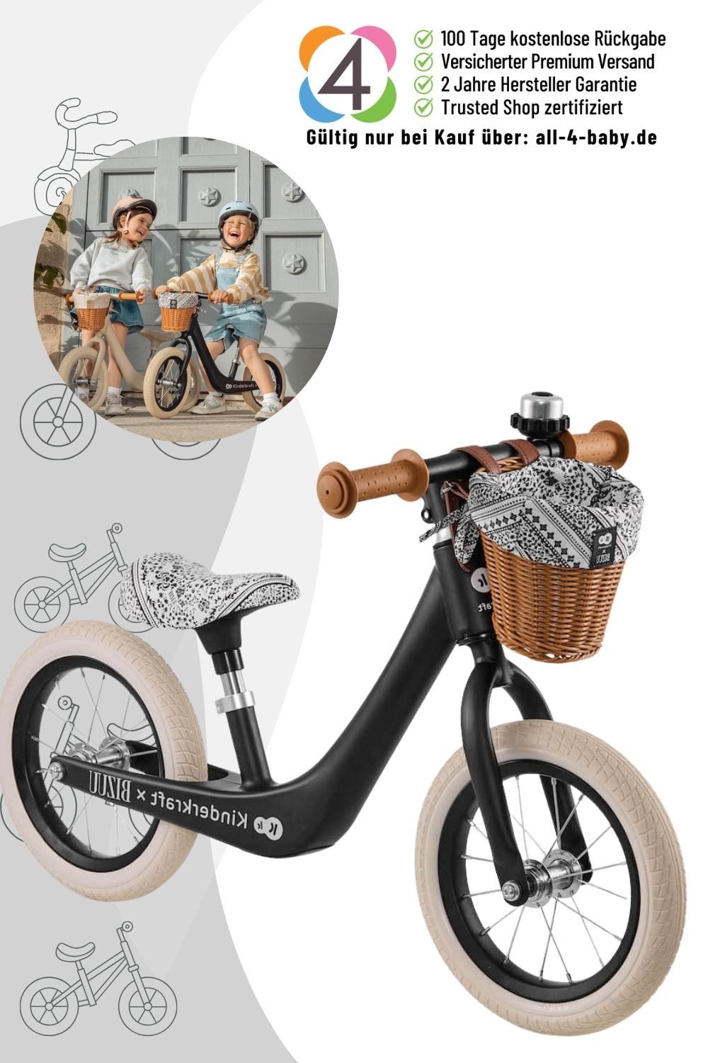 Kinderkraft Laufrad Balance Bike Rapid 2 BIZUU Kollektion / Laufrad