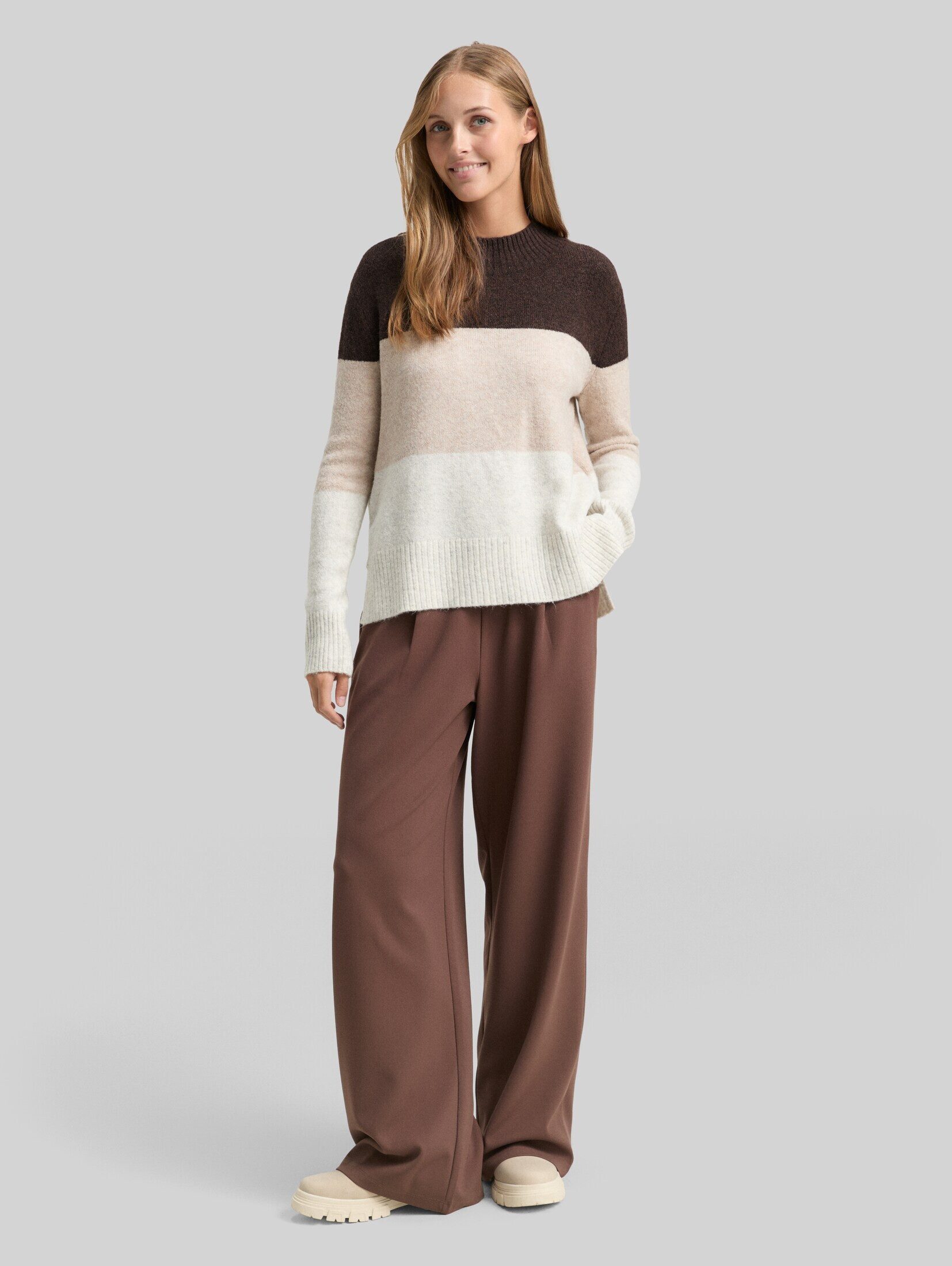 TOM TAILOR Denim Strickpullover Pullover & Strickjacken Strickpullover mit Colour Blocking