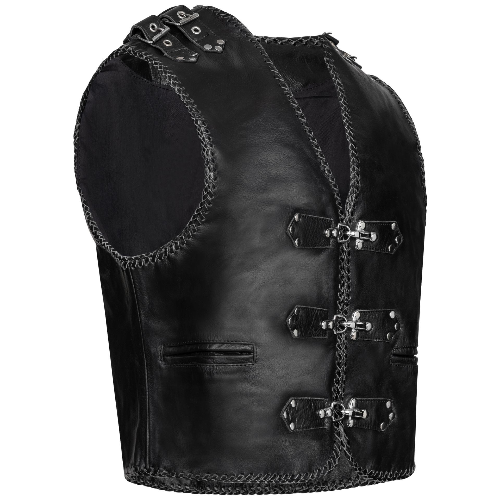 PAULGOS Motorradweste Lederweste Biker Kutte Clubweste Chopper Weste 100% E günstig online kaufen