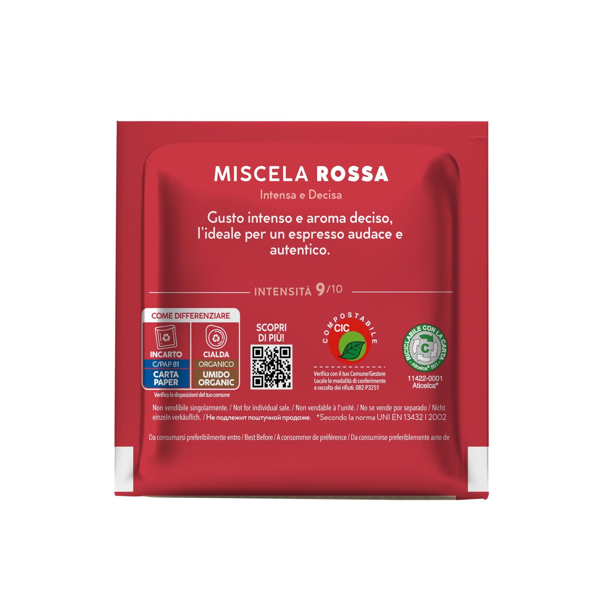 Caffè Borbone Kaffee Caffè Borbone Kompostierbare Kaffeepads Rote Kaffeemischung - 100 Pads, 1 x (Kompatibel mit ESE System Papier Pads 44 mm)