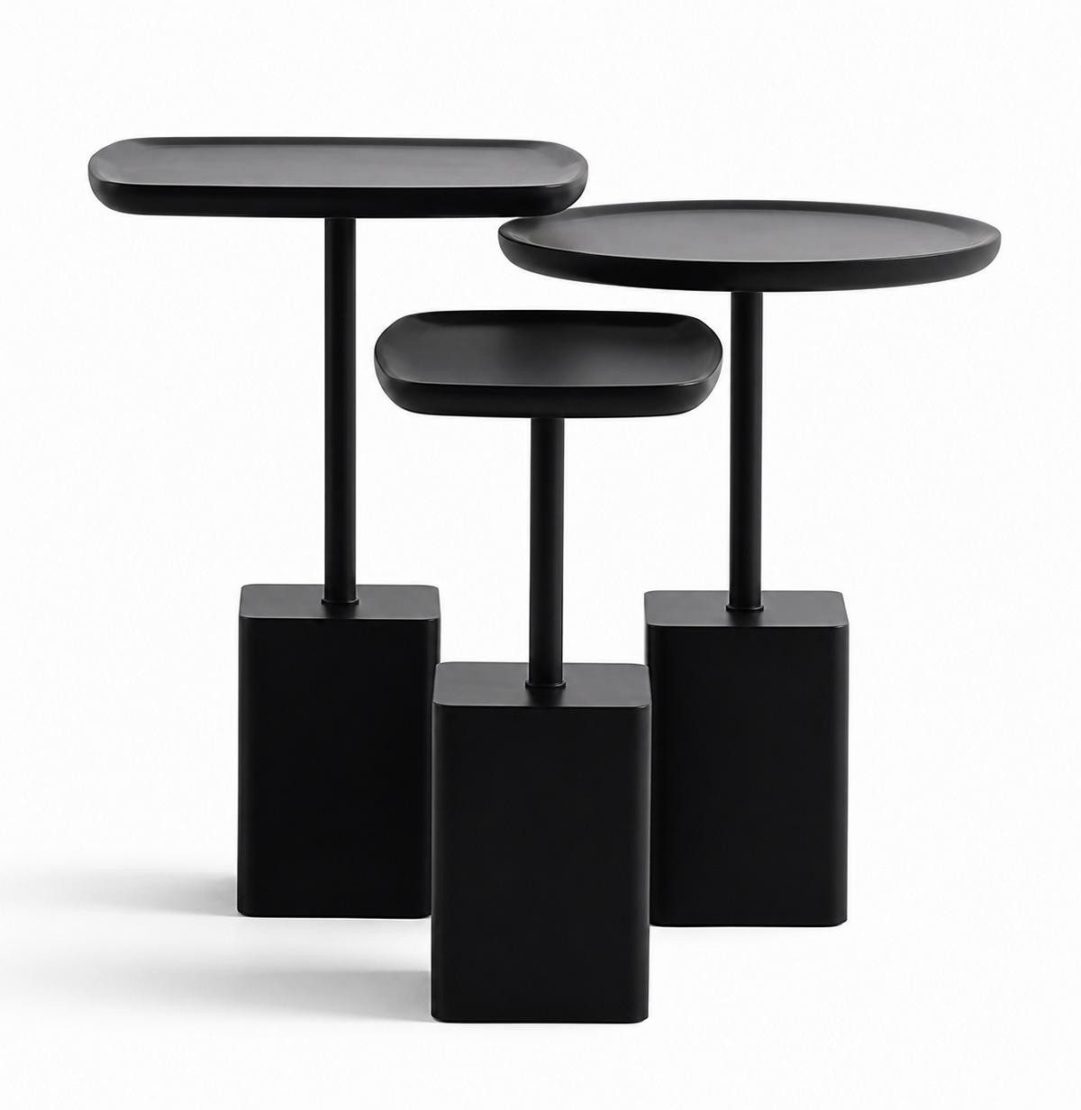 Xlmoebel Beistelltisch Moderner schwarzer Beistelltisch aus Metall für das Wohnzimmer (Einzeltisch, 1-St., 1x Beistelltisch), Made in Europa