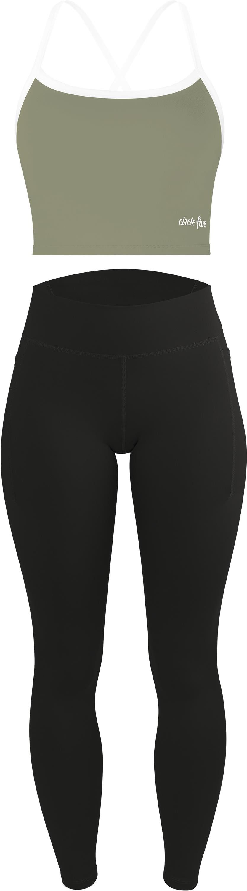 Circle Five Sportanzug, Tank Top und Trainingstights mit zwei Handytaschen im Set.