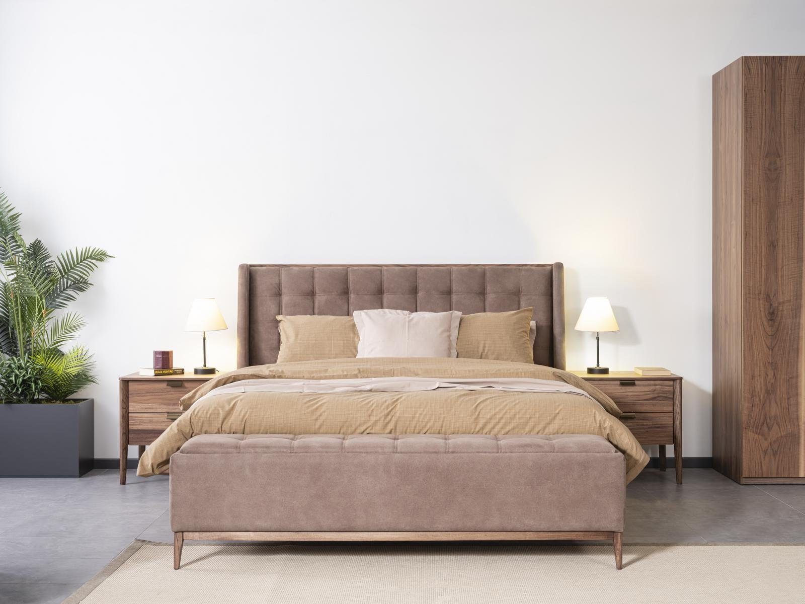 JVmoebel Bett, Bett Design Doppelbett Luxus Betten Polster Schlafzimmer Möbel Neu