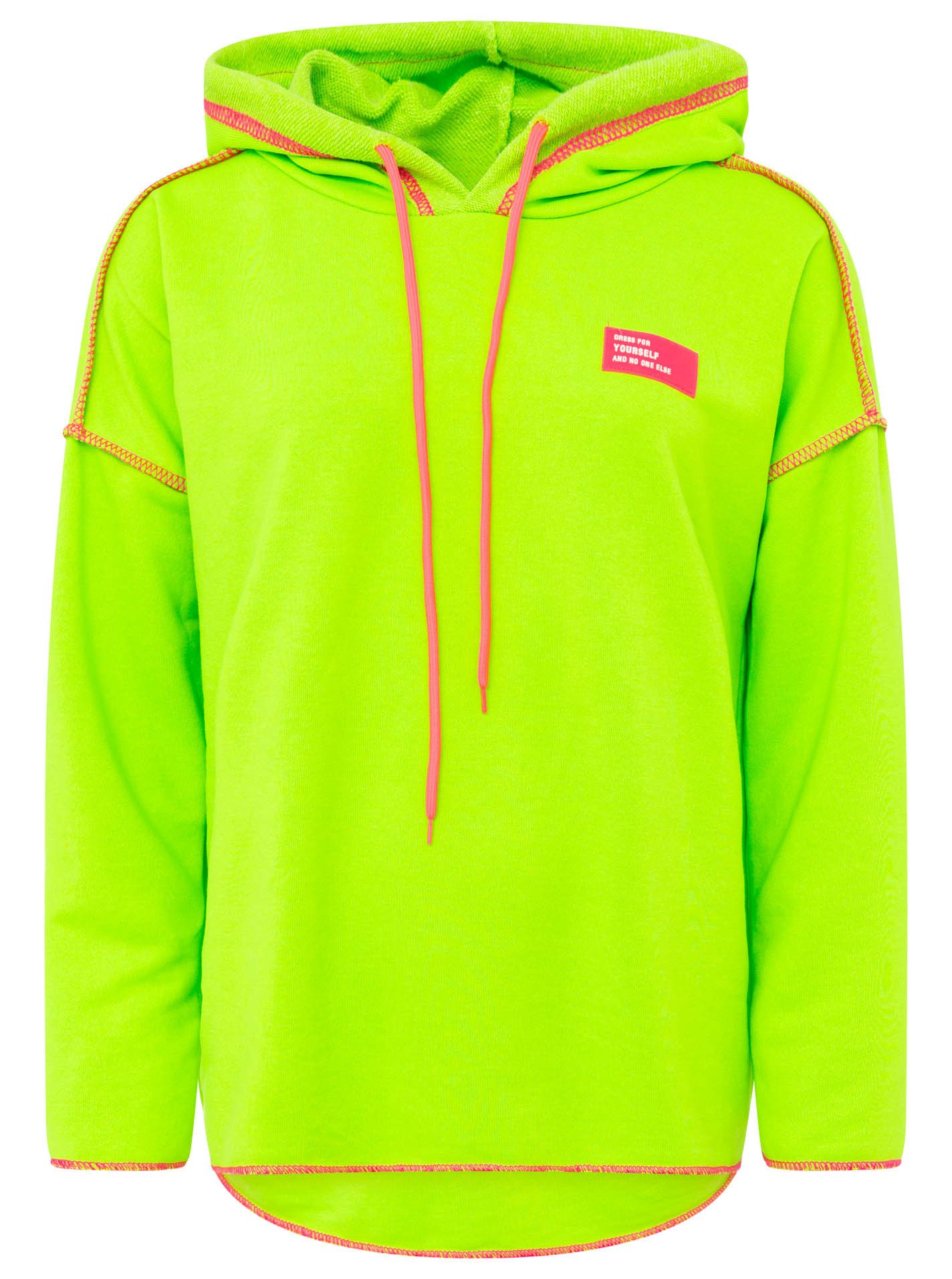 Zwillingsherz Hoodie Neon Streifen & Patch