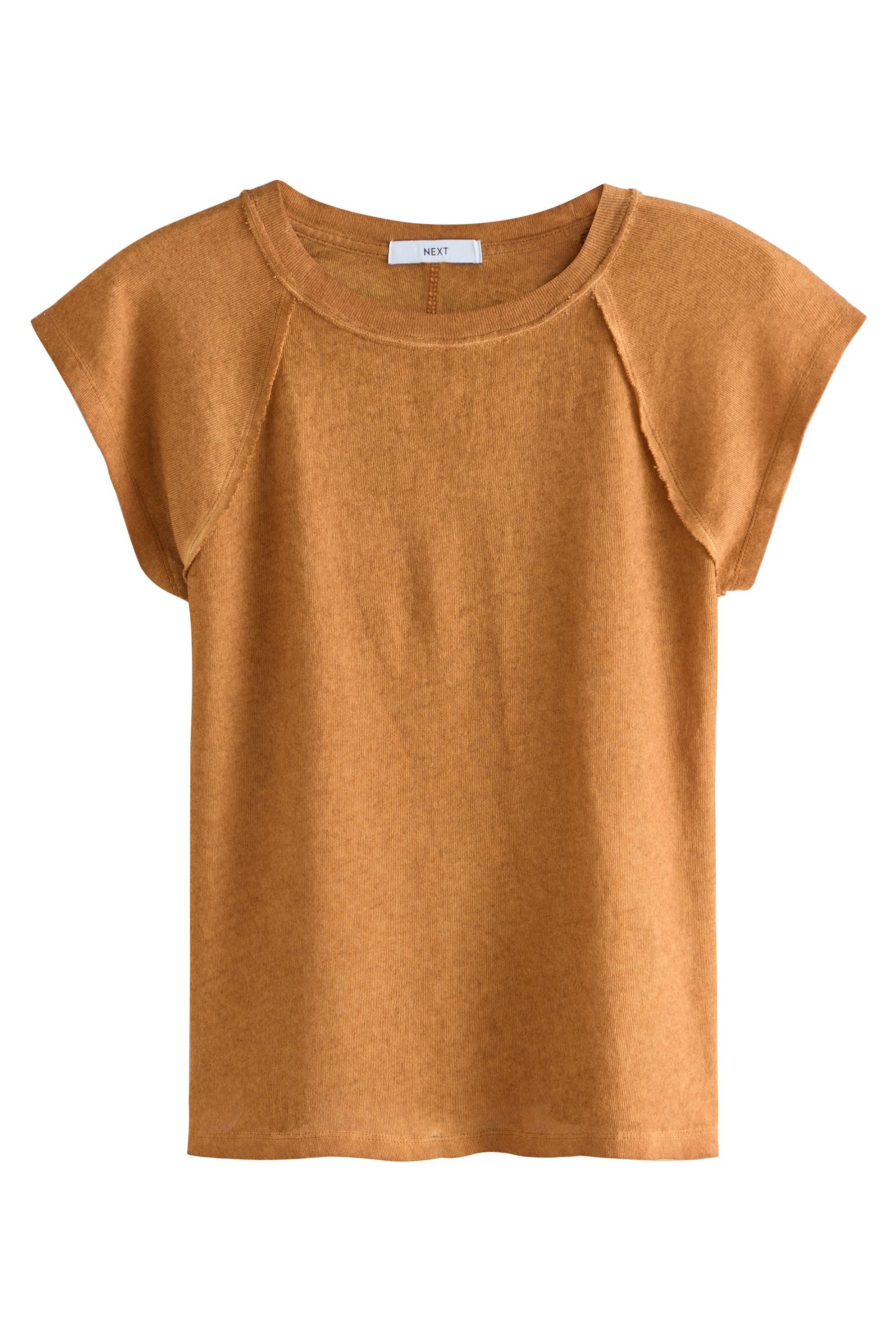 Next Shirttop Gewaschenes T-Shirt mit offenen Saumdetails (1-tlg)
