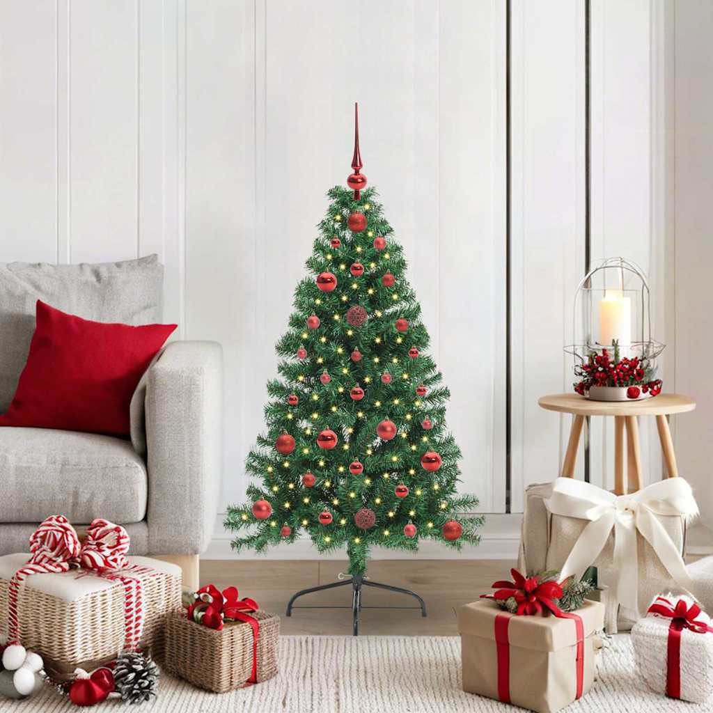 Künstlicher Weihnachtsbaum Grün 120 cm mit warmweißen LED-Lichtern