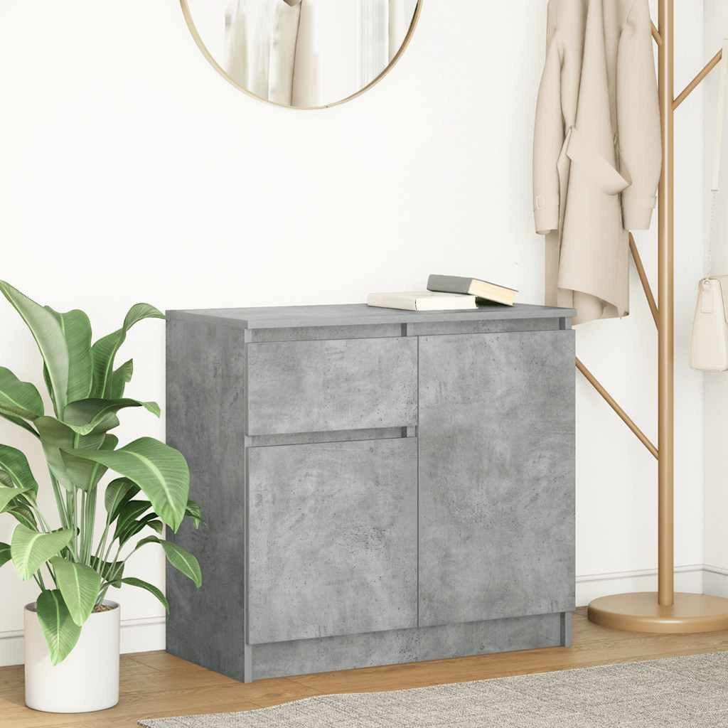 vidaXL Sideboard Sideboard mit Schublade Betongrau 71x35x65 cm Holzwerkstoff (1 St) – Bild 2 von 5