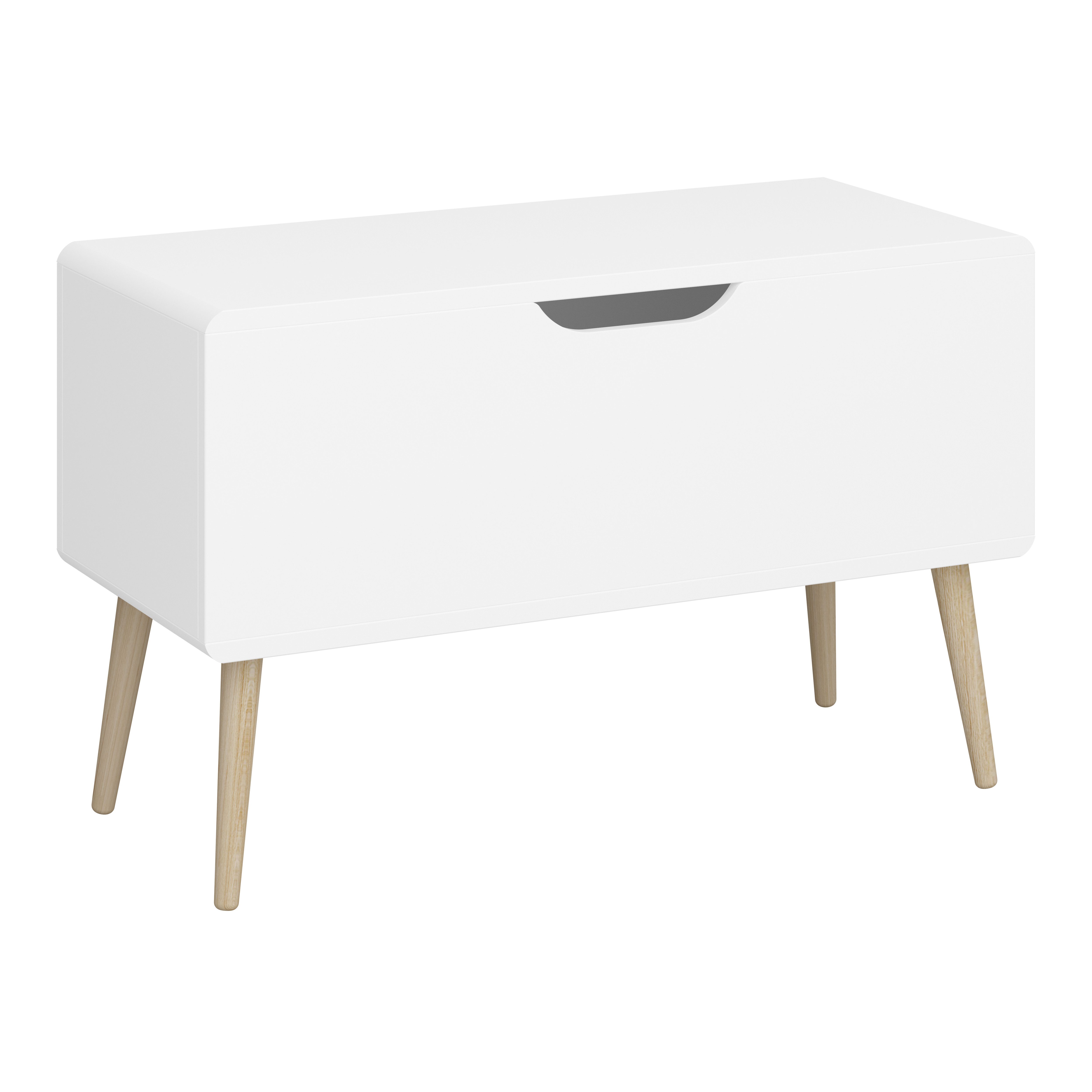 loft24 Spielzeugtruhe Gigi, Beine aus Eiche Massivholz, Made in Denmark, Breite 80 cm