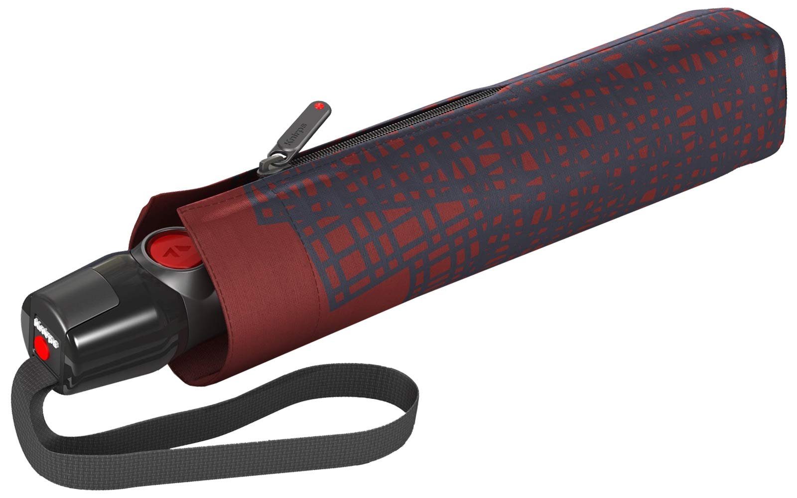 Knirps® Taschenregenschirm T.200 Duomatic sturmfest - mit ecorepel stabil, UV Sonnenschutz fire Happa, Nuno Auf-Zu