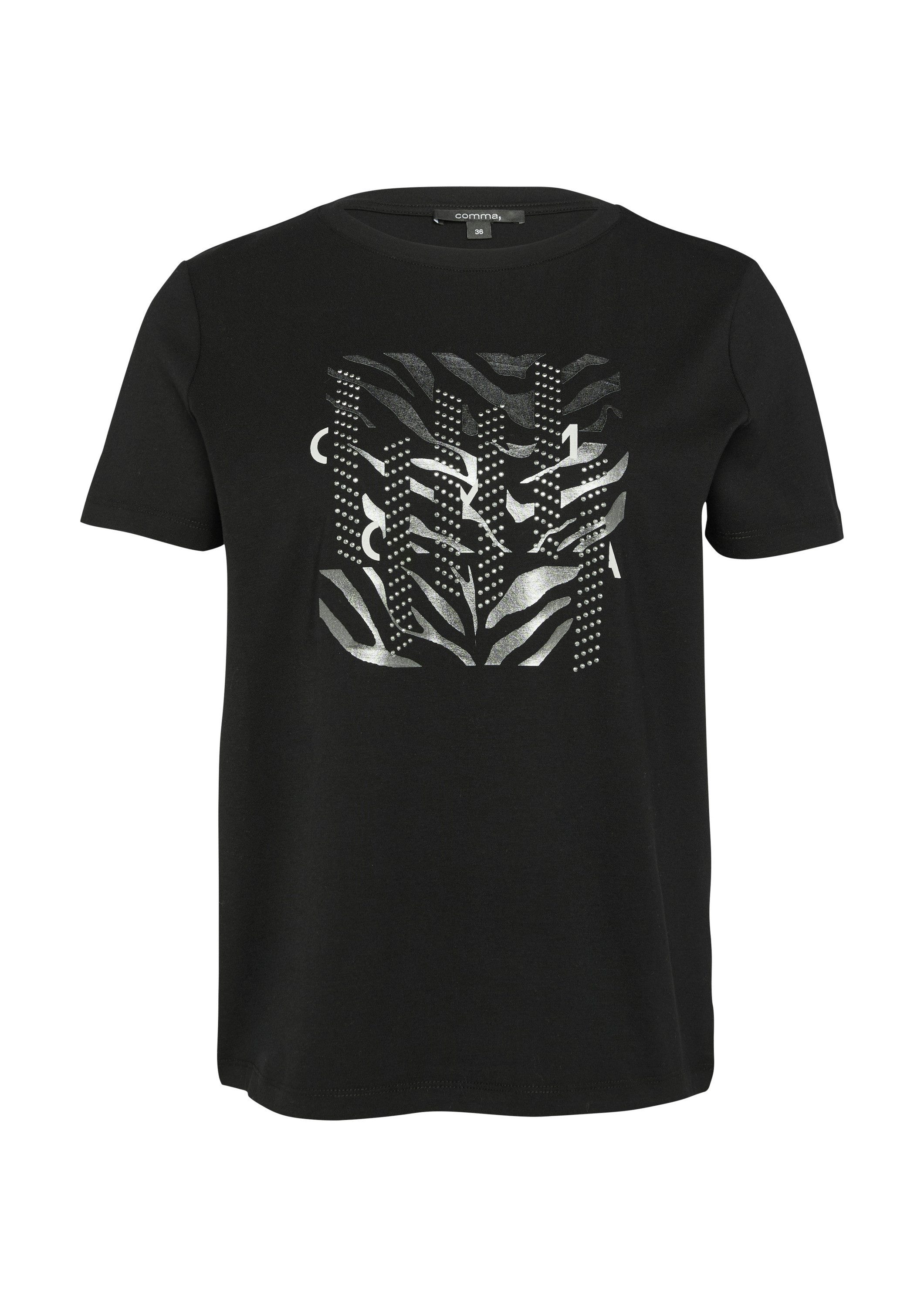 comma Kurzarmshirt T-Shirt T-Shirt mit Artwork günstig online kaufen