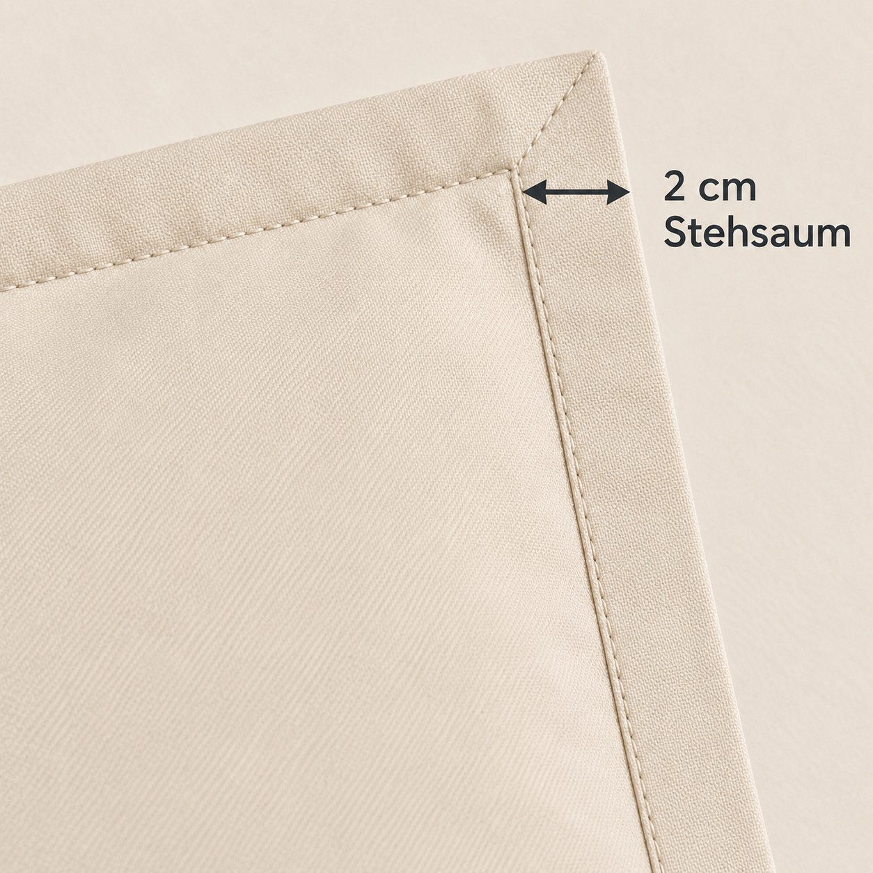 soma Bettwäsche Baumwoll-Set mit Stehsaum, 135x200 + 80x80 cm, Natur, Baumwolle, 2 teilig, 100% Baumwolle, weiche Musselin-Struktur, pflegeleicht – Bild 4 von 5
