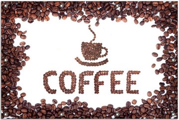 Wallario Sichtschutzzaunmatten Kaffee Schrift aus Kaffeebohnen