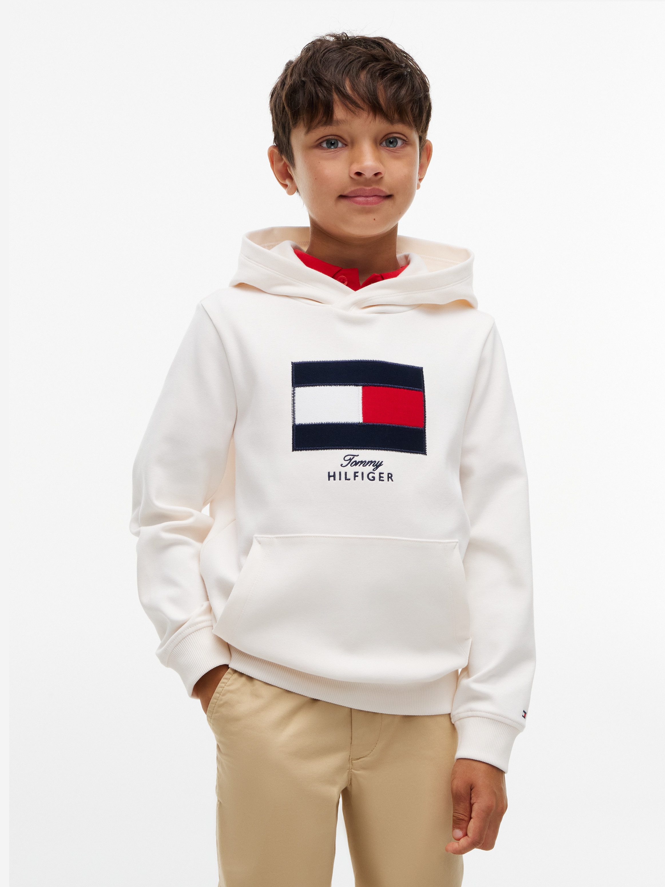 Tommy Hilfiger Kapuzensweatshirt HERITAGE Regular Fit, Kängurutasche, Kinder bis 16 Jahre