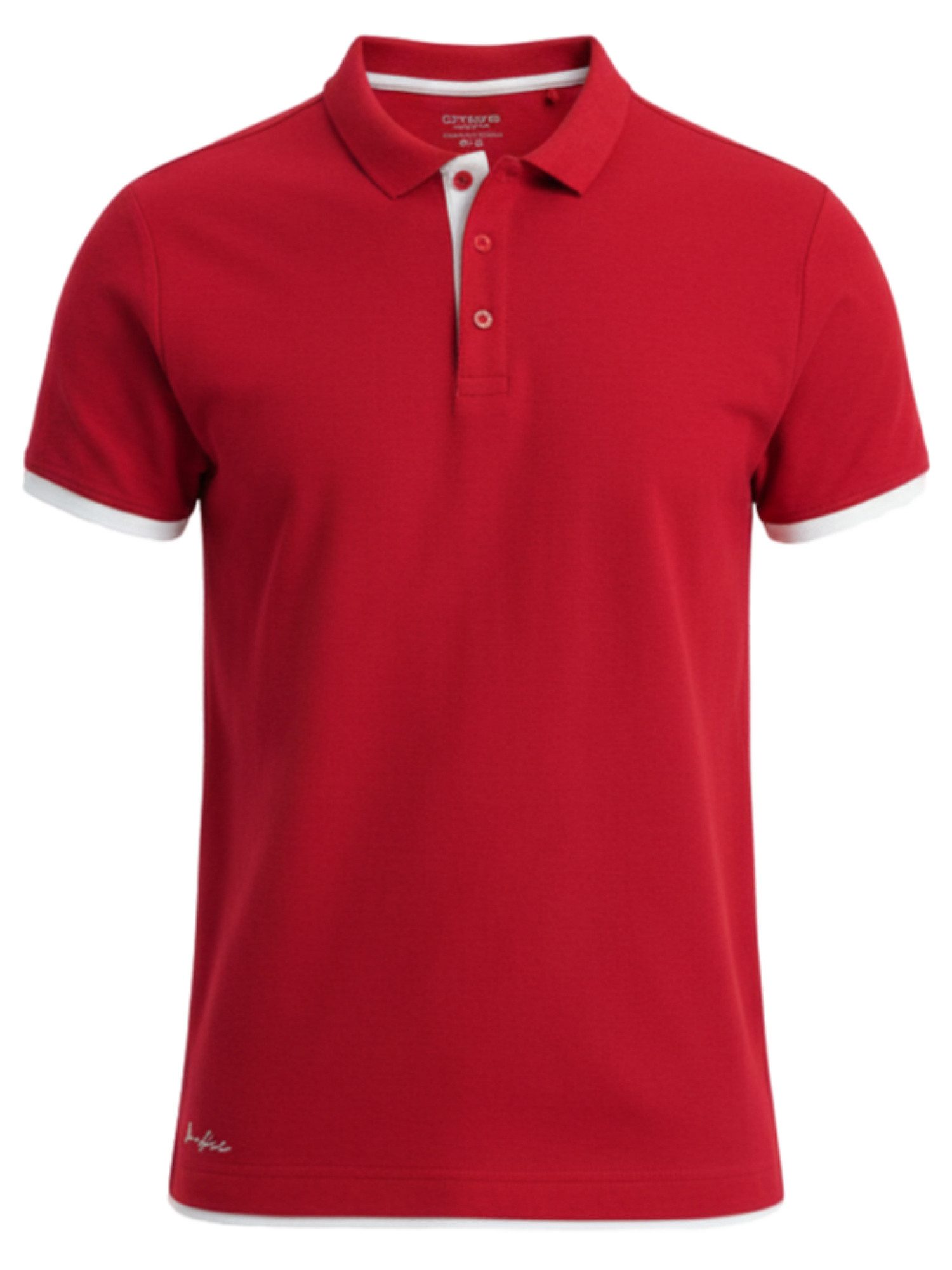 OMBRE Poloshirt Herren Poloshirt mit Kontrastbesatz Slim Fit Rot XL (1-tlg) in Unifarbe