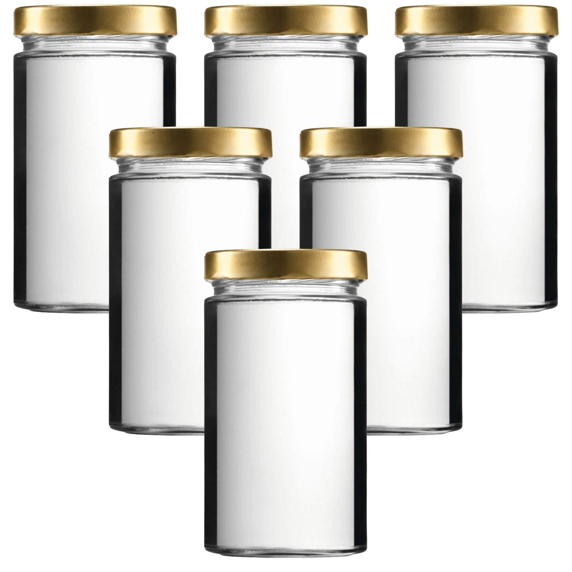 mikken Einmachglas 6 leere Einkochlgläser 720ml mit Schraubdeckel, (6er Set), stapelbar & platzsparend