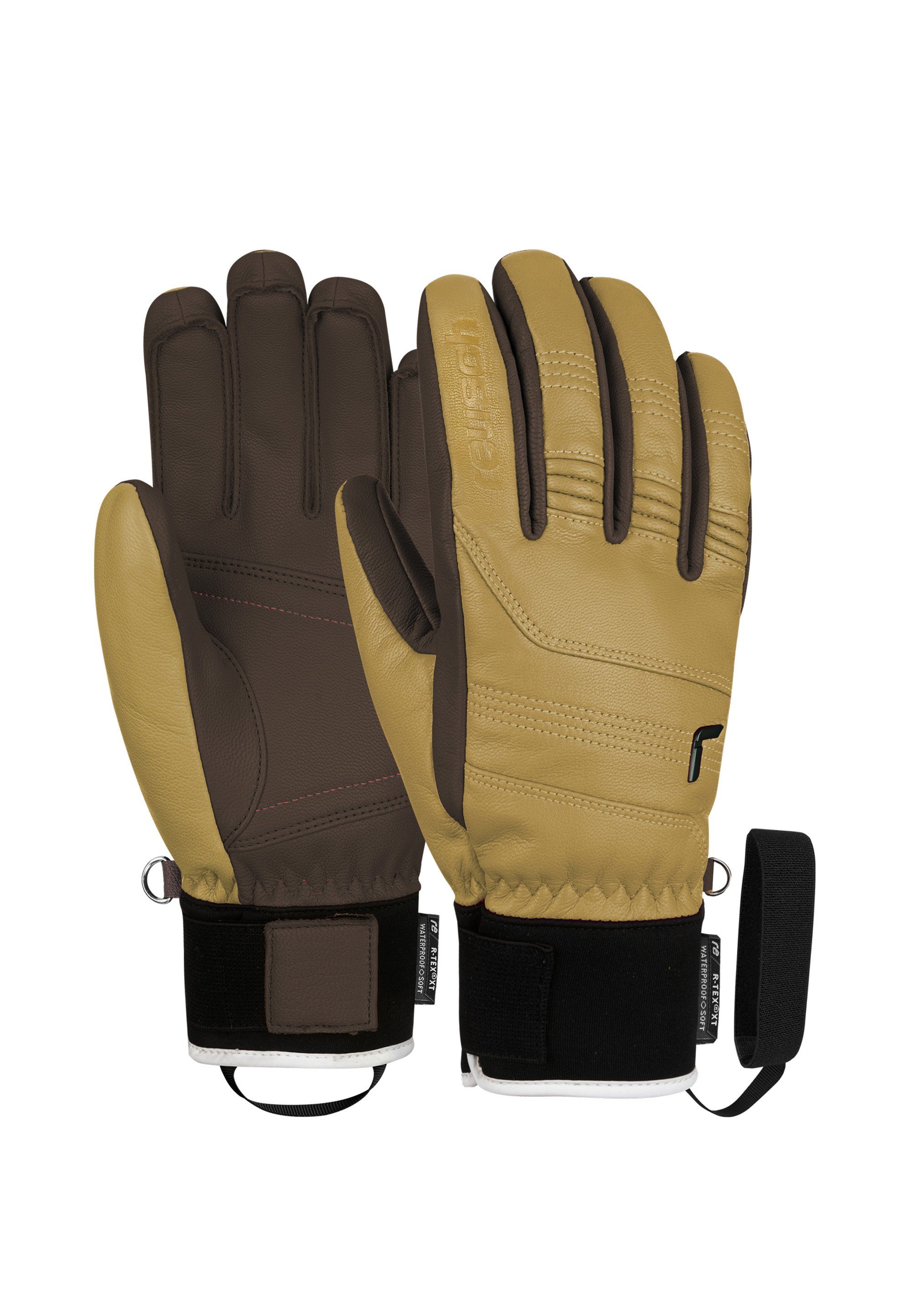 atmungsaktivem wasserdichtem XT Highland R-TEX® Reusch Material Skihandschuhe und beige-braun aus