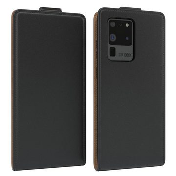 EAZY CASE Handyhülle Flipcase für Samsung Galaxy S20 Ultra / 5G 6,9 Zoll, Tasche Klapphülle Handytasche zum Aufklappen Etui Kunstleder Schwarz