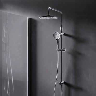 AM.PM Duschsystem Brausegarnitur Hit Duschstange mit Regendusche höhenverstellbar, 1 Strahlart(en), Komplett-Set, Verstellbarer Handbrausenhalter, Edelstahl-Stange, Wassersparend