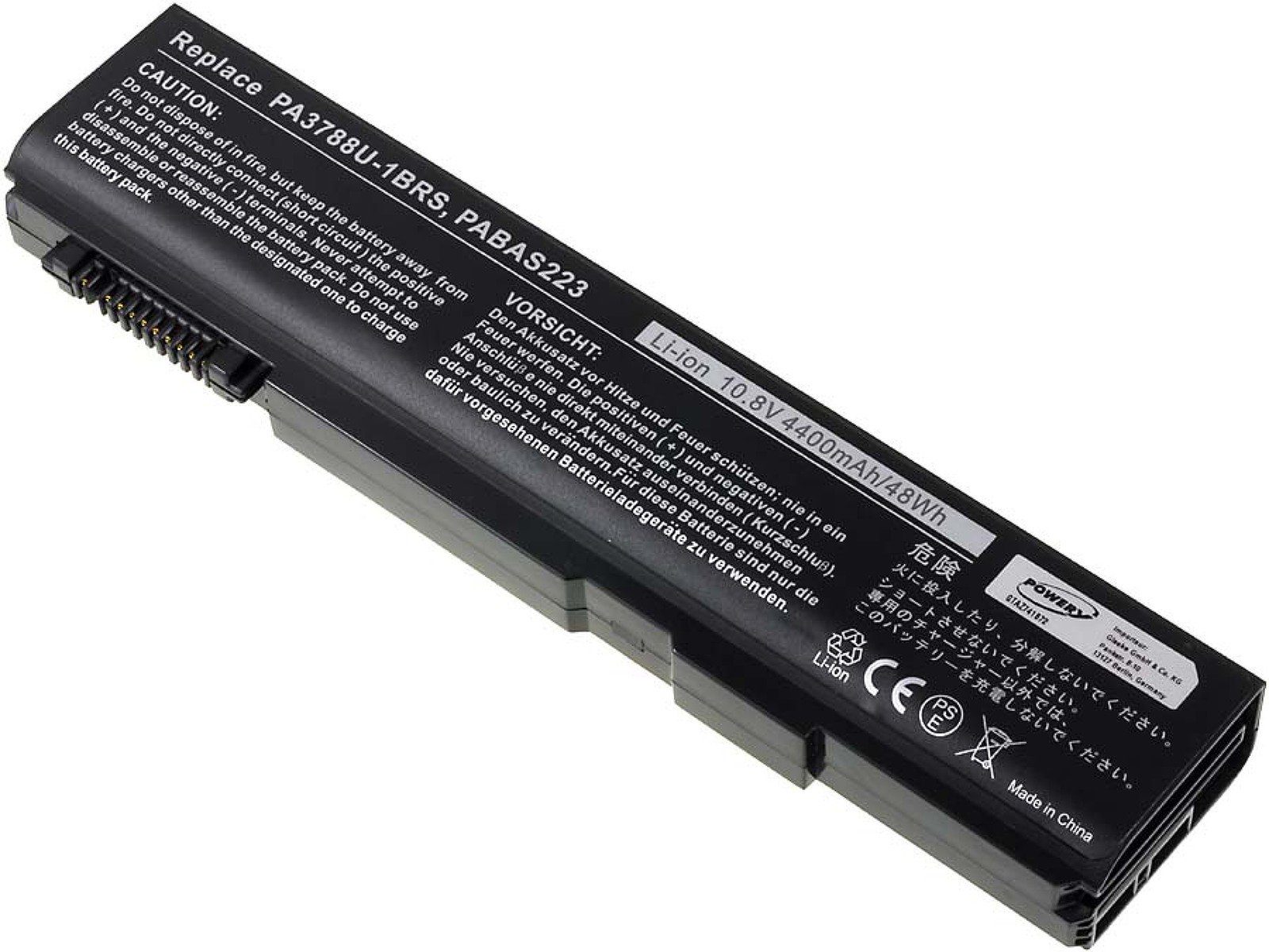 Akku mAh Tecra 4400 Toshiba Powery V) Standardakku für (10.8 A11-128 Laptop-Akku