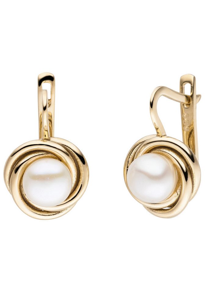 JOBO Perlenohrringe, 333 Gold mit Süßw... JOBO Perlenohrringe, 333 Gold mit Süßw...