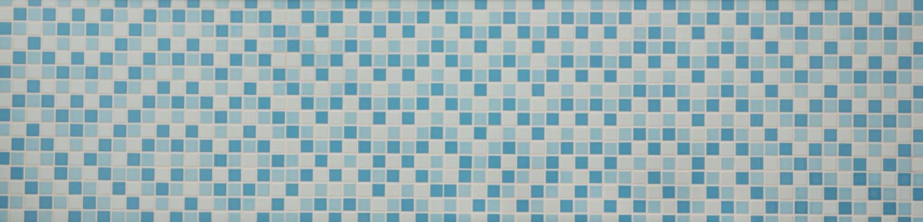 Schwimmbadmosaik Duschwand weiss Mosaik glänzend Keramik Mosaikfliesen blau Mosani Fliese