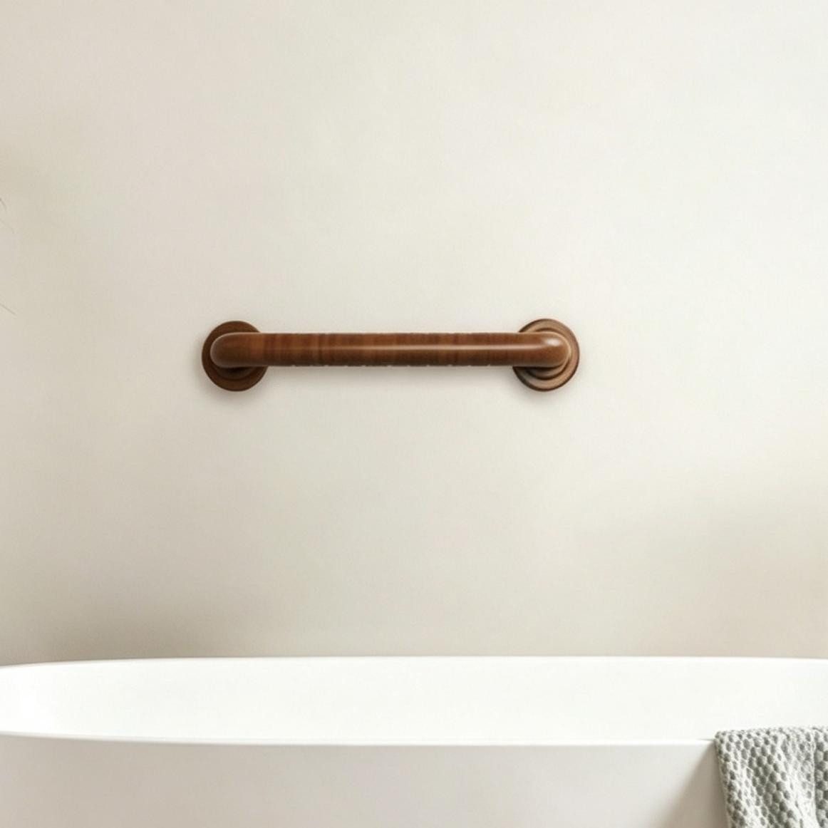 Hopibath Badewannengriff Haltegriff Edelstahl Rutschfester, belastbar bis 100 kg, Wandbohrungen