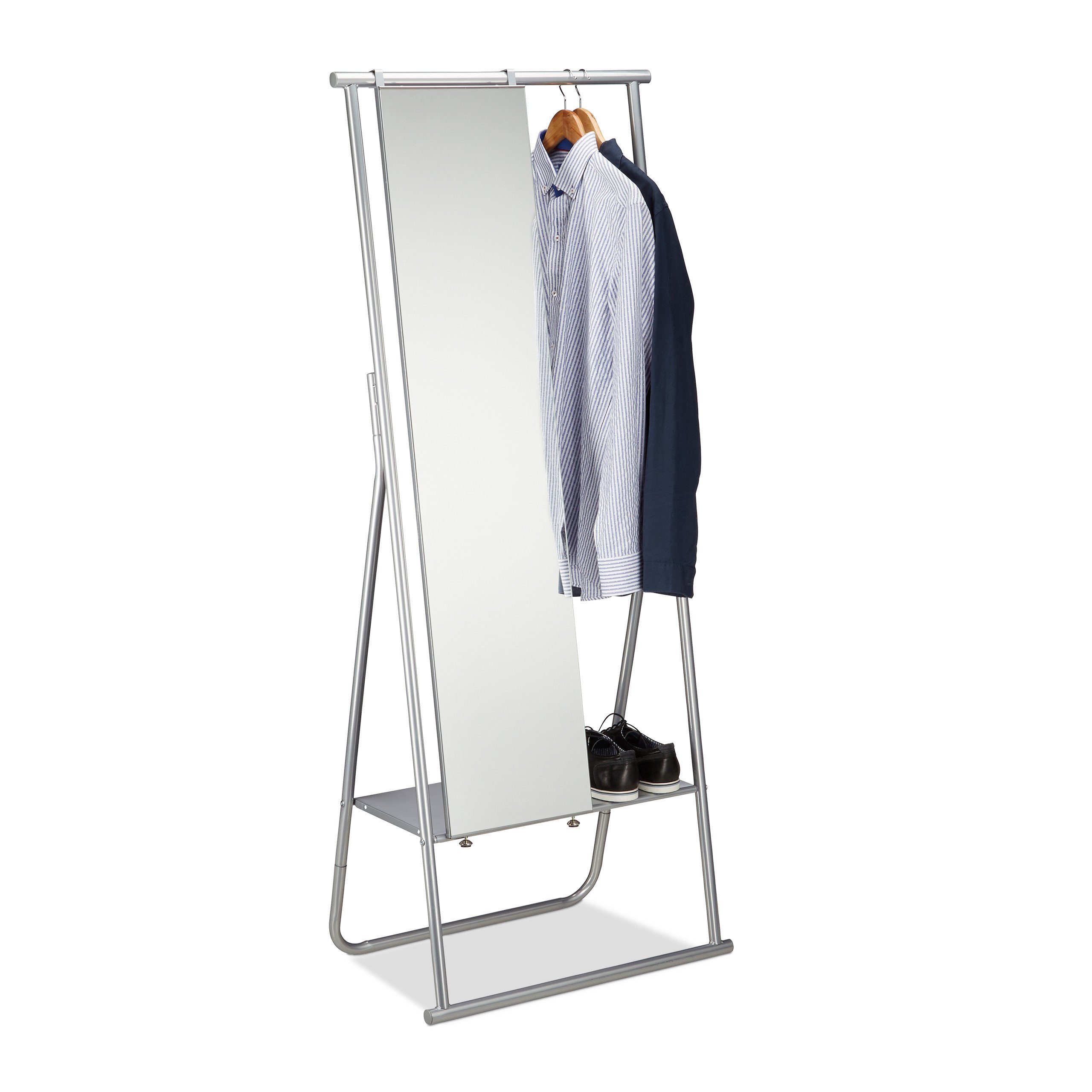 relaxdays Garderobenspiegel »Garderobe Metall mit Ganzkörperspiegel« online  kaufen | OTTO