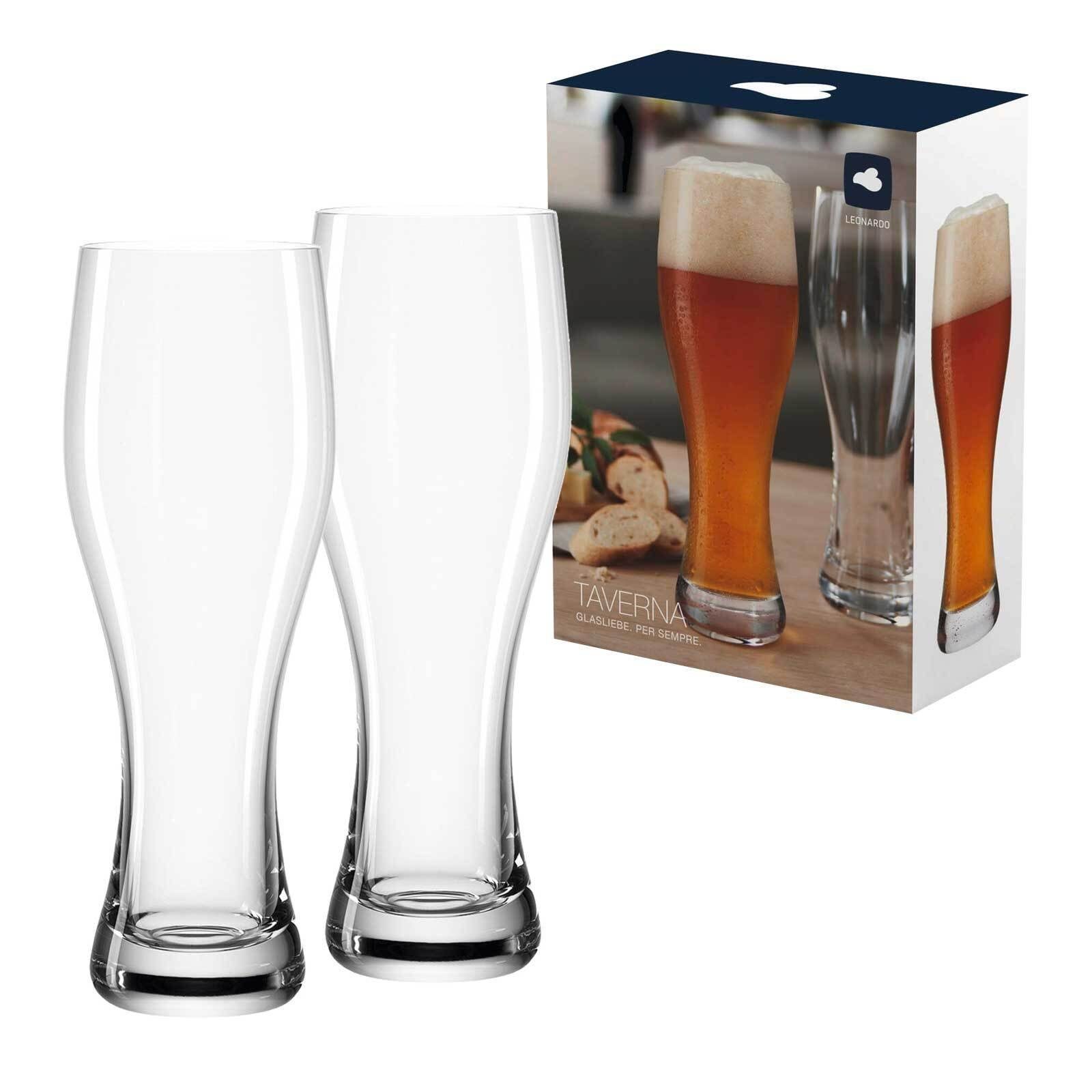 LEONARDO Bierglas Taverna Weizenbiergläser 500 ml 2er Set, Glas