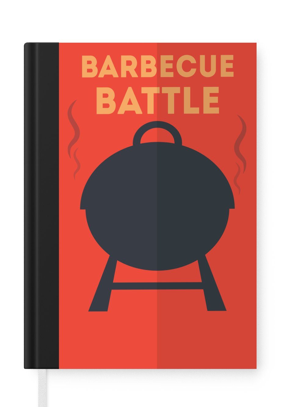 MuchoWow Notizbuch Barbecue-Illustration mit dem Zitat "Barbecue Battle"., Journal, Merkzettel, Tagebuch, Notizheft, A5, 98 Seiten, Haushaltsbuch | Notizbücher