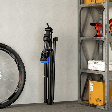monzana Fahrrad-Montageständer, Klappbar 50 kg Schnellspanner Lenkerhalter 30-70mm Werkzeugschale