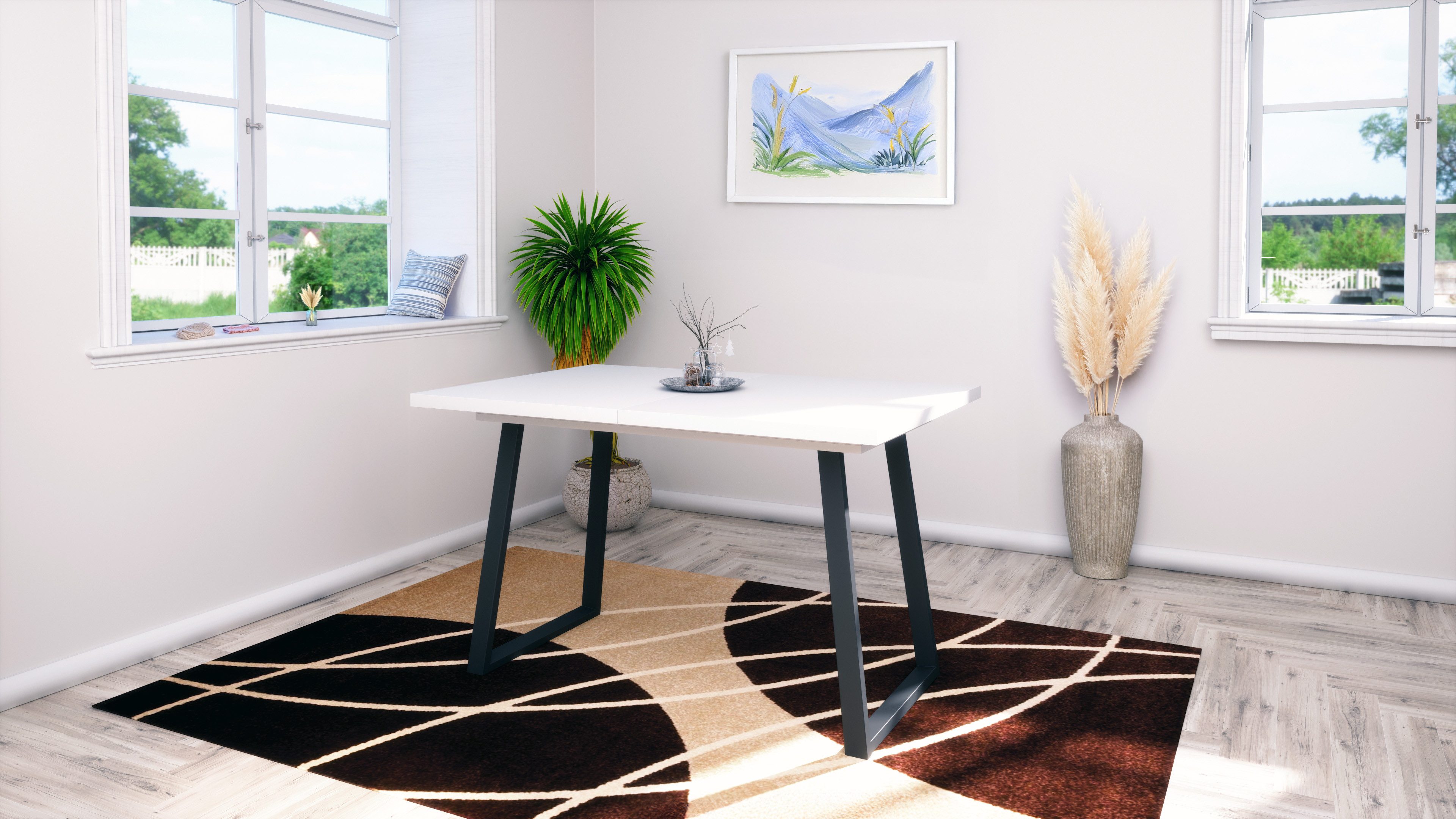 Vladon Esstisch Loft (Tischplatte ausziehbar), 120-160 x 75 x 80 cm, Farbe günstig online kaufen