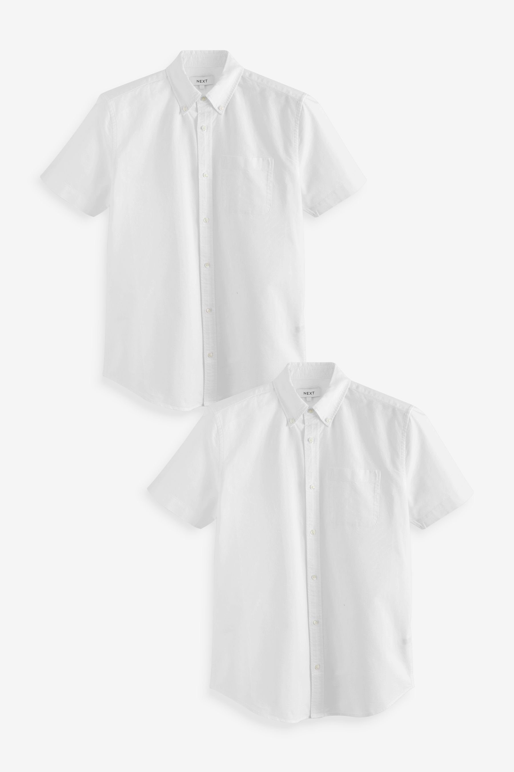 Next Kurzarmhemd Kurzärmelige Oxford-Hemden (2-tlg) günstig online kaufen