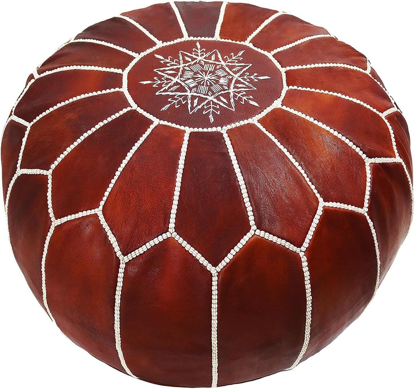 ALMADIH Pouf Leder Pouf Marokkanischer Echtleder Handarbeit Sitzsack